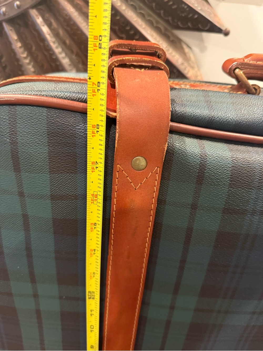 Vintage Polo Ralph Lauren Black Watch Plaid 25in Suitcase Made in Italy - Picture 13 of 16
